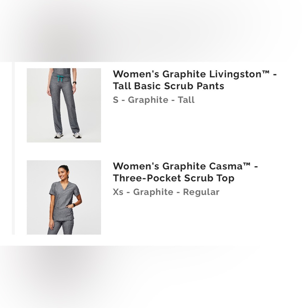 Graphite Figs Set (Size X-Small/Small) - image 1